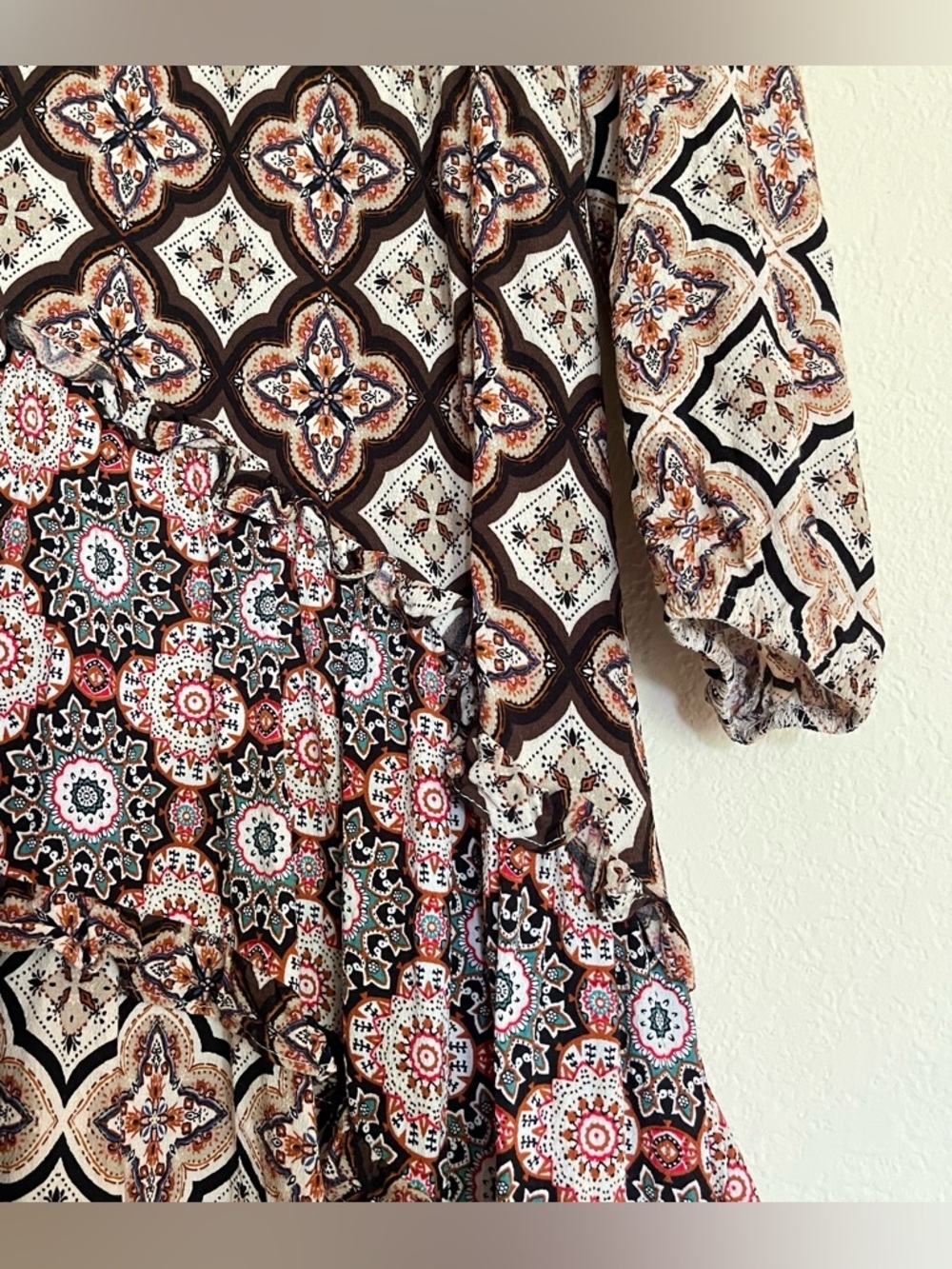 Anthropologie Tiered Long Sleeve Mini Dress Size S - Picture 3 of 16